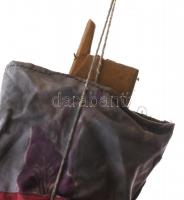 Régi, nagy méretű marionett bábu. Fa, szövet 80 cm