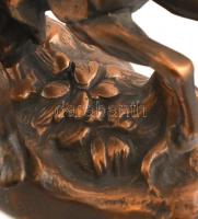 Lófékező bronz szobor. Jelzés nélkül. m: 26 cm