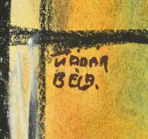 Kádár Béla jelzéssel: Társaság. Vegyes technika, papír. 43x32 cm