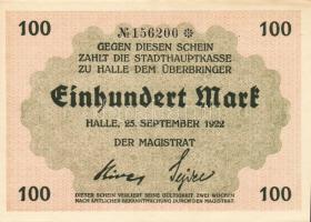 Német Birodalom/Weimari Köztársaság/Halle 1922.09.25. 100M (2x) egymásutáni sorszámmal T:I,I-