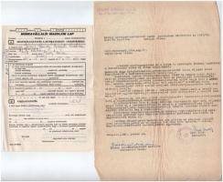 1952-1960 Testnevelő tanár iratai, 5 db: Testnevelési Főiskola leckekönyv és testnevelő tanári oklev...