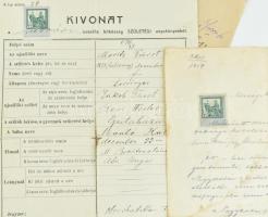 1916-1922 10 db bizonyítvány és okirat az izraelita Fürst családról (Fürst Jakab, Fürst Károly, stb....