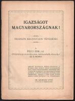 cca 1921 Igazságot Magyarországnak! Trianon kegyetlen tévedései, a Pesti Hírlap ötvenéves fennállása alkalmából készült, 150p