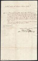 1832 Kollár István (1764-1844) királyi tanácsos, kanonok, választott püspök által aláírt levél, viaszpecséttel