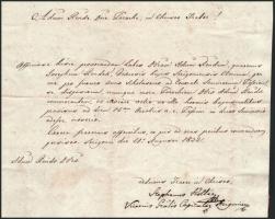 1832 Kollár István (1764-1844) királyi tanácsos, kanonok, választott püspök által aláírt levél, vias...