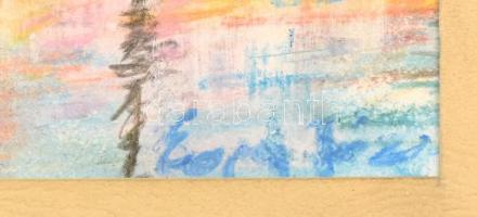 Egry József jelzéssel: Fények. Vegyes technika, papír. Üvegezett fa keretben. 29x19,5 cm