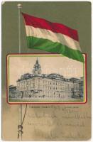 1902 Arad, Csanádi palota. Szecessziós lap magyar zászlóval / palace. Art Nouveau litho with Hungarian flag (EK)
