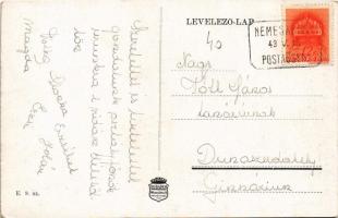 1943 Nagyabony, Nemesabony, Velke Blahovo; utca, Katolikus kultúrház, községháza / street, cultural ...