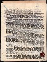 1953 Csengődi lakos, volt MÁV állomás elöljáró feljelentésének másolata egy volt csendőr ellen, 6 ol...