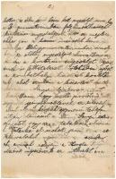 1941 Munkaszolgálatos levele a mindennapjairól, 4 kézzel írt boldal, lap alján kisebb szakadásokkal