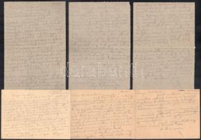 1938-42 Munkaszolgálatos 8 db levelezőlapja, 1 db levele, leszerelési jegye és egy illetőségi bizony...