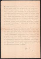 cca 1930 Bródy Lili (1906-1962) költőnő géppel írt, leosztályozott egyetemi elemzése a Himnuszról és...