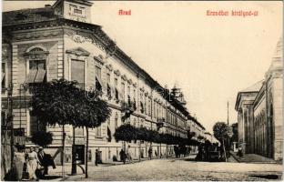 1911 Arad, Erzsébet királyné út, vegyeskereskedés üzlete / street, shop