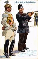1912 S.M. im Lande der besten Schützen / Swiss military art postcard, Wilhelm II (Rb)