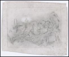 Jelzés nélkül (Prihoda István?): Erotikus jelenet, rézkarc, műanyag lap, 10,5×14,5 cm