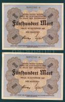 Német Birodalom/Weimari Köztársaság/Halle 1922.09.25. 500M (2x) egymásutáni sorszámmal T:I-
