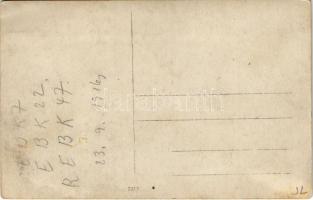 1916 Majszin, Moisei; vasútállomás első világháborús német katonákkal, váróterem és iroda / railway ...