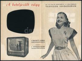 cca 1960 A székesfehérvári Vadásztölténygyár által gyártott, új VT márkájú TV reklámlapja, szép álla...