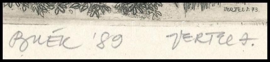 Vertel József (1922-1993): Mátyás templom BUÉK 89. Rézkarc, papír, jelzett, 9x6,5 cm