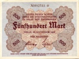 Német Birodalom/Weimari Köztársaság/Halle 1922.09.25. 500M (13x) 12x egymásutáni sorszámmal + 1x egy...