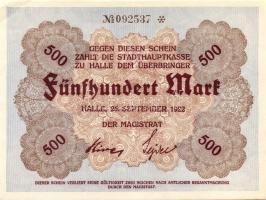 Német Birodalom/Weimari Köztársaság/Halle 1922.09.25. 500M (13x) 12x egymásutáni sorszámmal + 1x egy...