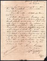 1910 Péchy Károly ügyvéd, Dárda, levele a főhercegi uradalom ügyében Német Lipót mohácsi ügyvédnek, ...