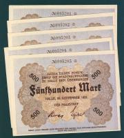 Német Birodalom/Weimari Köztársaság/Halle 1922.09.25. 500M (5x) egymásutáni sorszámmal T:I-
