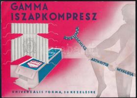 1940 A felvidéki Pöstyénfürdő dekoratív reklámnyomtatványa, postán elküldve, jó állapotban, 13×18 cm