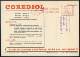 cca 1940 A Richter Gedeon Vegyészeti Gyár által gyártott Corediol gyógyampulla dekoratív, Konecsni G...