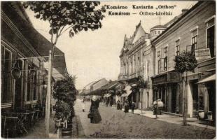 Komárom, Komárnó; Otthon kávéház, Slesinger Péter, Deutsch Adolf üzlete / Kaviarna / cafe, shops (Rb)