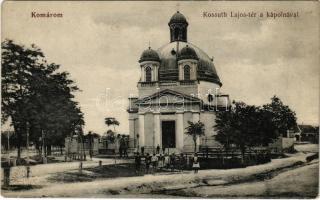Komárom, Komárnó; Kossuth Lajos tér, kápolna. Laky Béla kiadása / square, chapel
