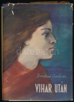 Berkesi András: Vihar után. Bp.,1959., Zrínyi. Első kiadás. Kiadói egészvászon-kötés, kiadói szakadt, kissé sérült papír védőborítóban.   A szerző, Berkesi András (1919-1997) által Gábor Viktor, a Kulturális Minisztérium Kiadói Főigazgatóságának vezetője részére részére dedikált példány.