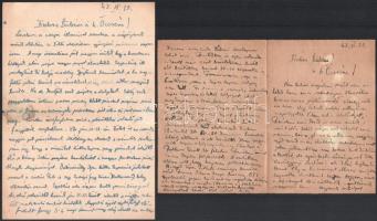 1942-1943 Bakay Béla sebesültszállító karpaszományos őrmester 8 db sűrűn teleírt kortörténeti levele...