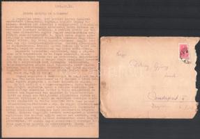 1942-1943 Bakay Béla sebesültszállító karpaszományos őrmester 8 db sűrűn teleírt kortörténeti levele...