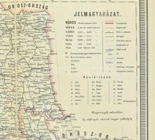 1897 A Magyar Szent Korona Országainak közlekedési és közigazgatási térképe. Rajzolta: Homolka Józse...