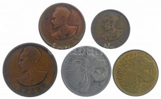 Etiópia 1943-1944. 1c Cu "I. Hailé Szelasszié" + 5c Cu "I. Hailé Szelasszié" + 1...