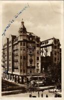 1930 Budapest VII. Grand Hotel Park szálloda és kávéház, villamos. Szénásy Béla kiadása