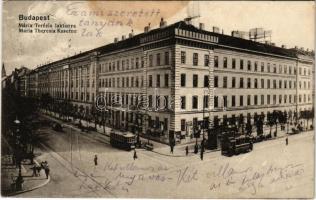1916 Budapest VIII. Mária Terézia laktanya, villamos a körúton és az Üllői úton is (fl)