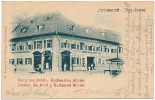 1901 Nagyszeben, Hermannstadt, Sibiu; Mihaiu szálloda és étterem / hotel and restaurant