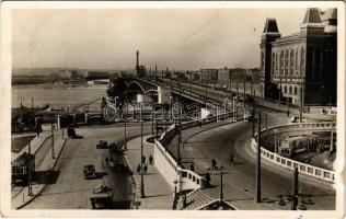 1940 Budapest, Horthy Miklós híd, villamos, automobil