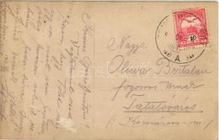 1916 Lippakeszi, Chesint; katonák cséplőgépen / WWI K.u.k. military, soldiers on threshing machine. ...