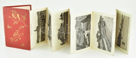 cca 1890 Dresden 14 litografált képet tartalmazó leporelló. Aranyozott egészvászon kötésben egy helyütt szakadt 14x20 cm / Leporello with 14 litho images