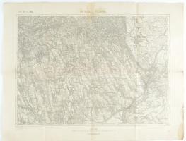 cca 1894 Bátaszék és Pécsvárad környékének katonai térképe, kiadja: K. u. k. Militär-geographisches Institut, 1:75000, kissé foltos, lapszéli kisebb szakadásokkal, 47×61,5 cm