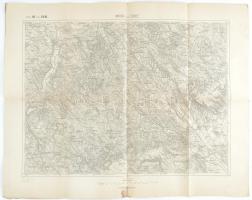 cca 1898 Mór és Zirc környékének katonai térképe, kiadja: K. u. k. Militär-geographisches Institut, 1:75000, lap széle kissé foltos, kisebb szakadásokkal, 47×61,5 cm