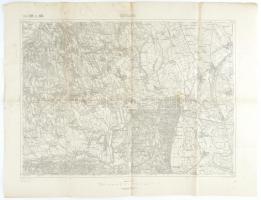 cca 1901 Szekszárd környékének katonai térképe, kiadja: K. u. k. Militär-geographisches Institut, 1:75000, kissé foltos, apró szakadással, 47×61,5 cm