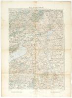 cca 1901 Székesfehérvár és környékének katonai térképe (rajta a Velencei-tóval és a Balaton keleti felével), kiadja: K. u. k. Militär-geographisches Institut, 1:200000, kissé foltos, apró szakadásokkal, 67×49 cm