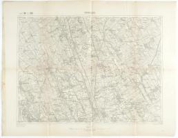 cca 1900 Sárbogárd és környékének katonai térképe, kiadja: K. u. k. Militär-geographisches Institut, 1:75000, lap széle kissé foltos, apró szakadásokkal, 47×61 cm