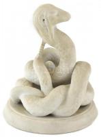 Biszkvit porcelán kígyó, jelzett, koszos, m: 24,5 cm