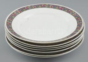 Karlsbadi porcelán étkészlet és teás készlet, matricás, jelzett, kopásnyomokkal, lepattanással