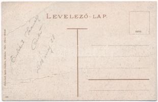 1919 Miskolc, Széchenyi utca, Bankpalota, üzletek, villamos. Grünwald Ignác kiadása (EB)